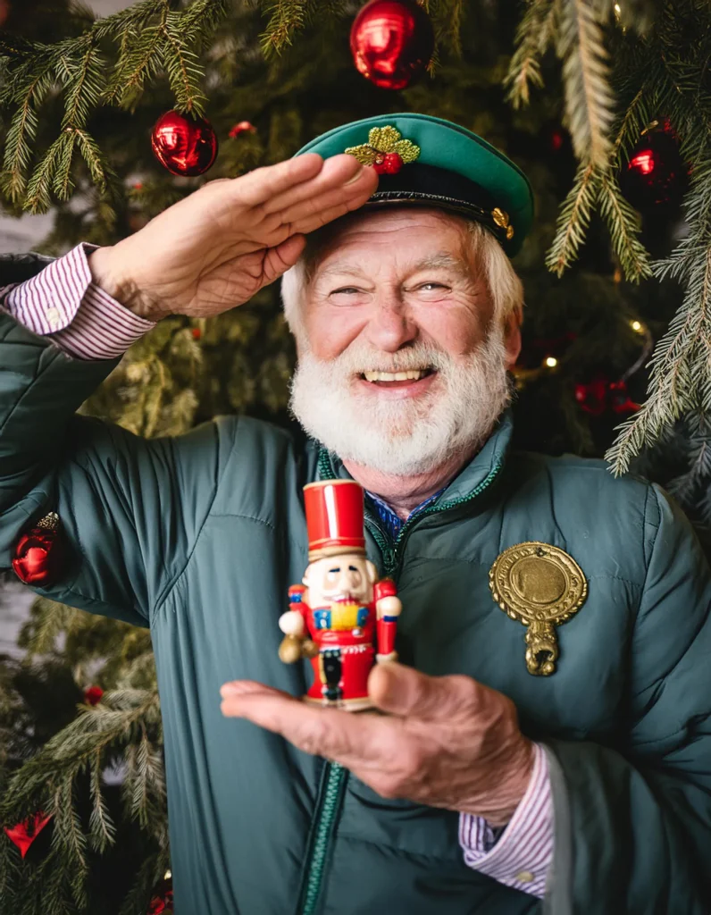 Old Man Saluting with Tin Soldier